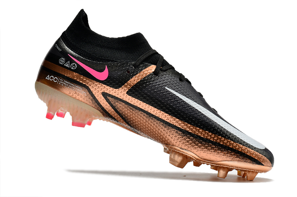 Nike Phantom GT2 Elite FG Preta e Cobre Metálico (cano alto) - Imagem 3