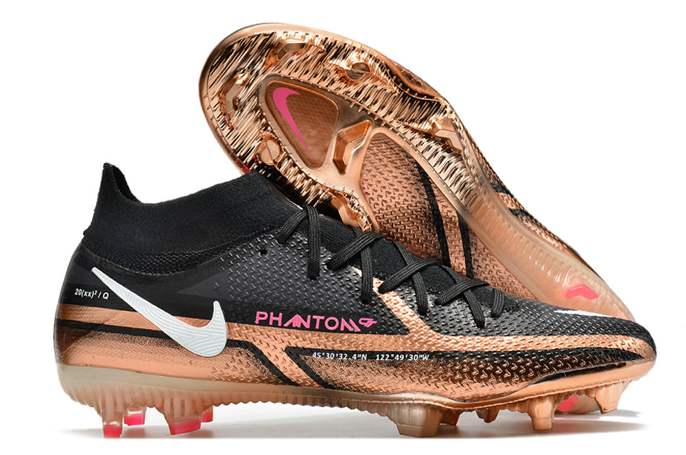 Nike Phantom GT2 Elite FG Preta e Cobre Metálico (cano alto) - Imagem 2